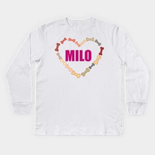 MILO YOUR FURRY FRIEND. DOGGIE GIFTS Kids Long Sleeve T-Shirt